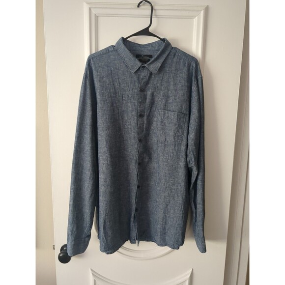 Marc Anthony Shirt Mens 2XL XXL Linen Blend Luxury Pocket Button Up Breezy Linen - Picture 1 of 7